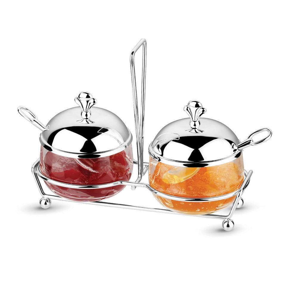 Silver Plated Double Jam Dish Set