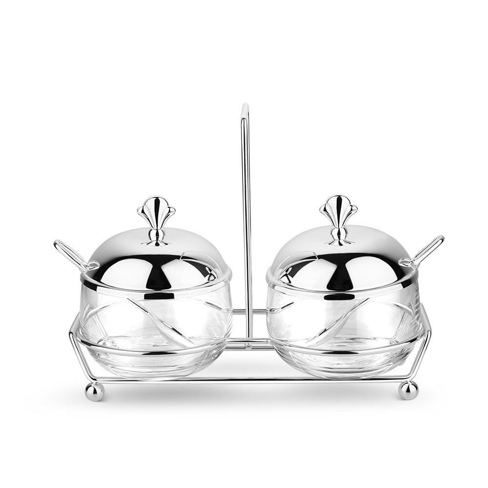 Silver Plated Double Jam Dish Set