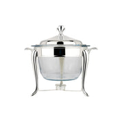 Silver Plated Glass 4L Round Warmer and Ladle