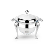 Silver Plated Glass 4L Round Warmer and Ladle
