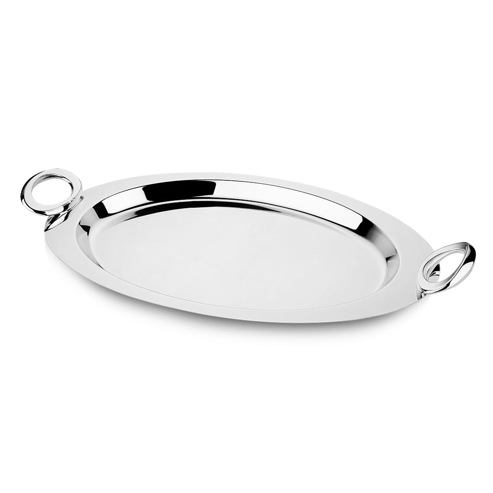 White Bronze Plated Oval Tray