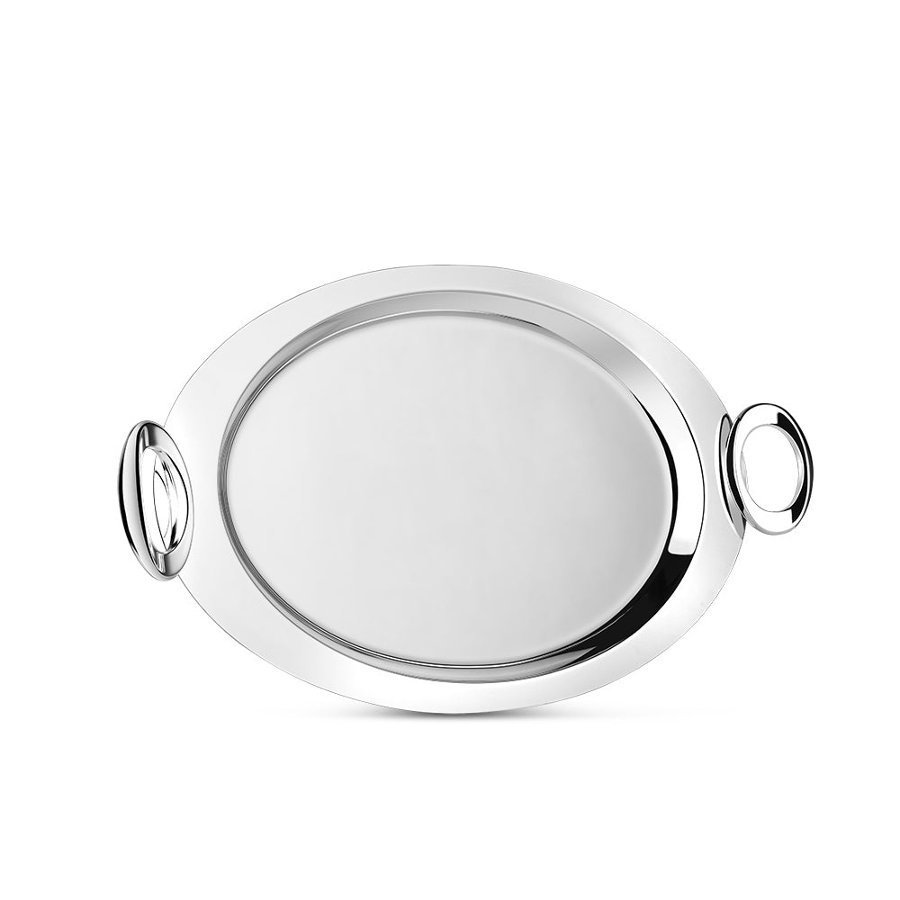 White Bronze Plated Oval Tray