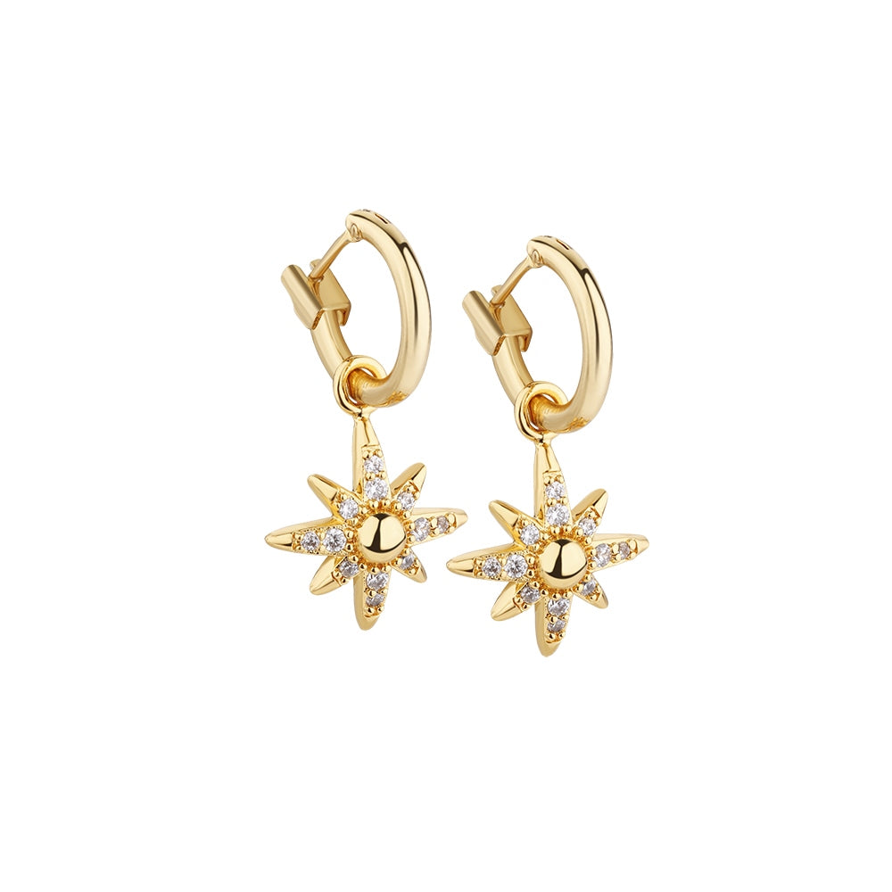 Amy Star Earrings with Clear Stones