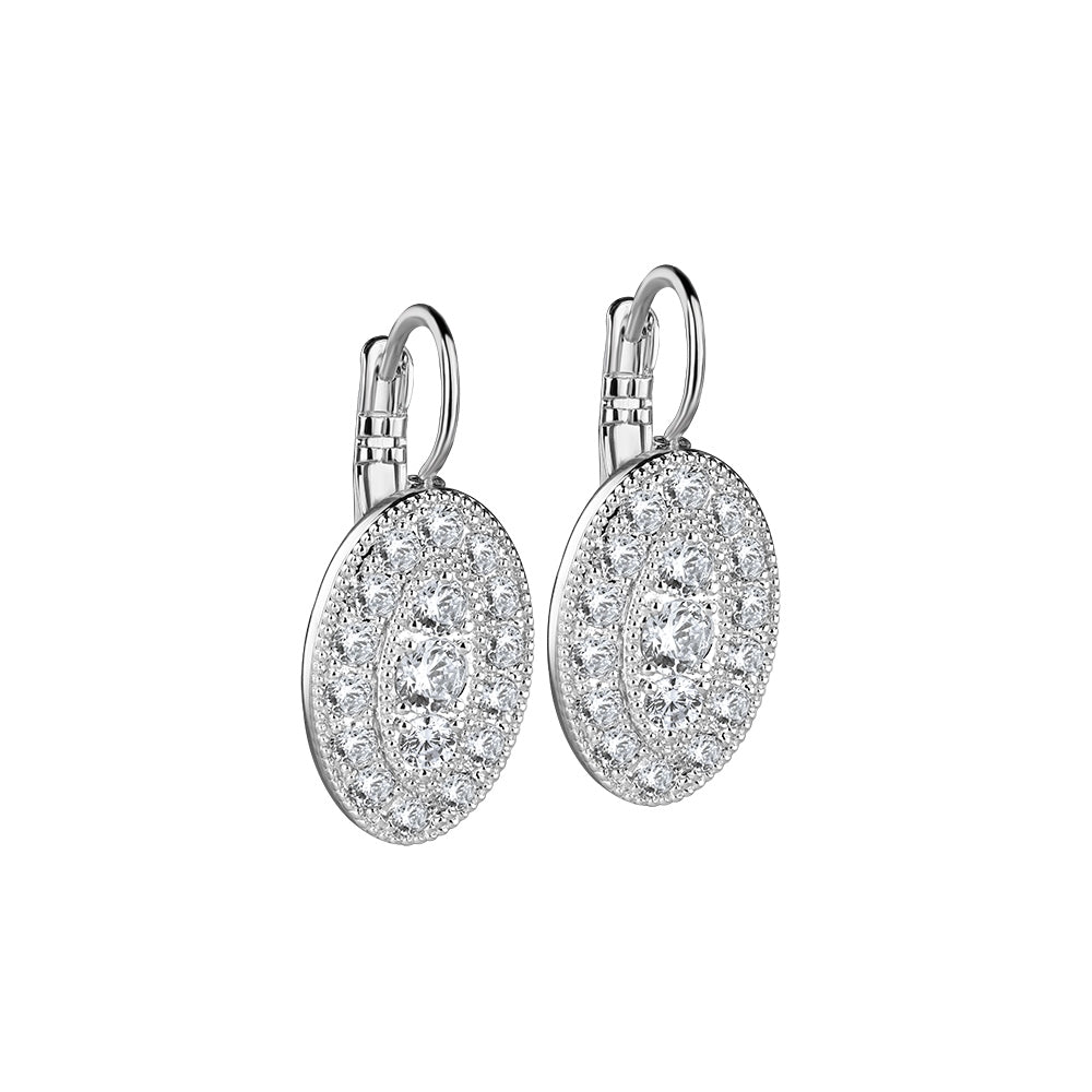 Oval Earrings Clear Stones
