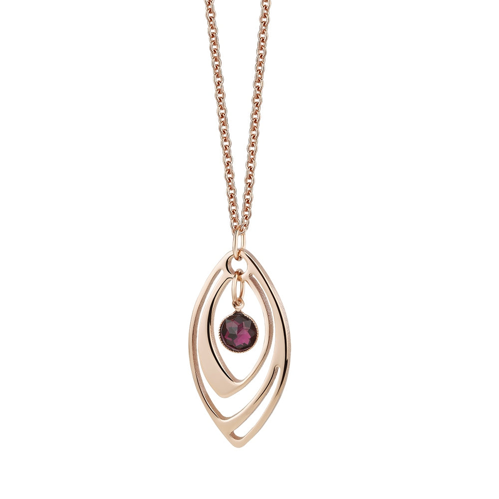 Dew Drop Oval Pendant with Mulberry Stone