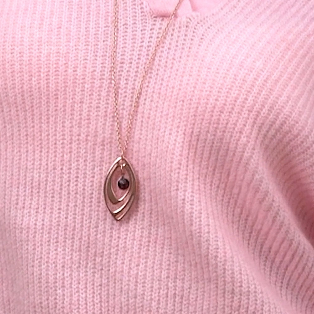 Dew Drop Oval Pendant with Mulberry Stone