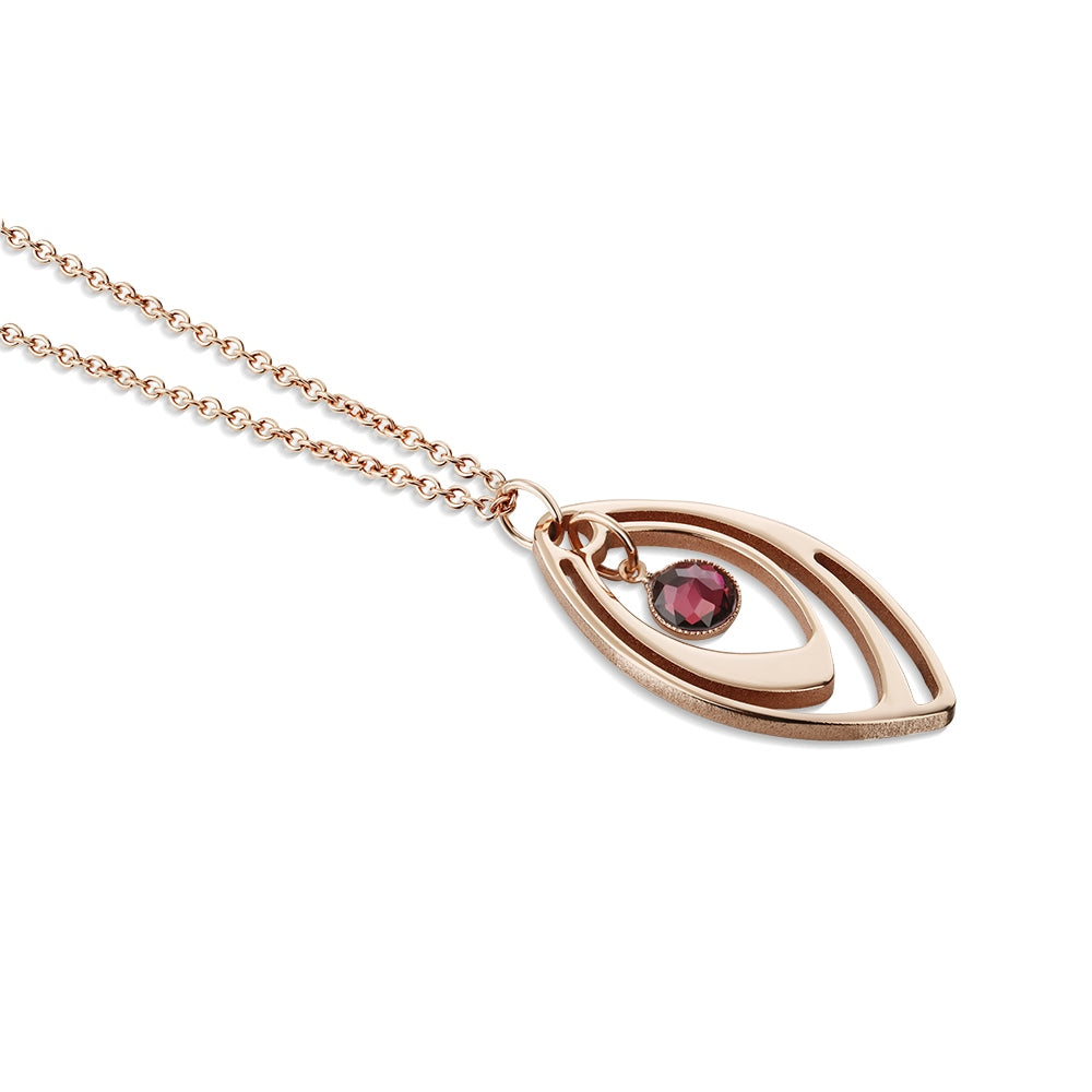 Dew Drop Oval Pendant with Mulberry Stone