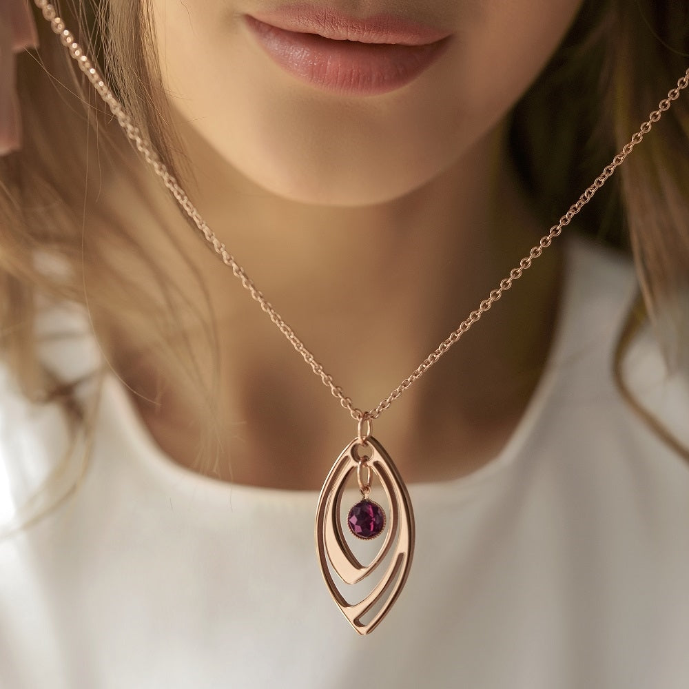 Dew Drop Oval Pendant with Mulberry Stone