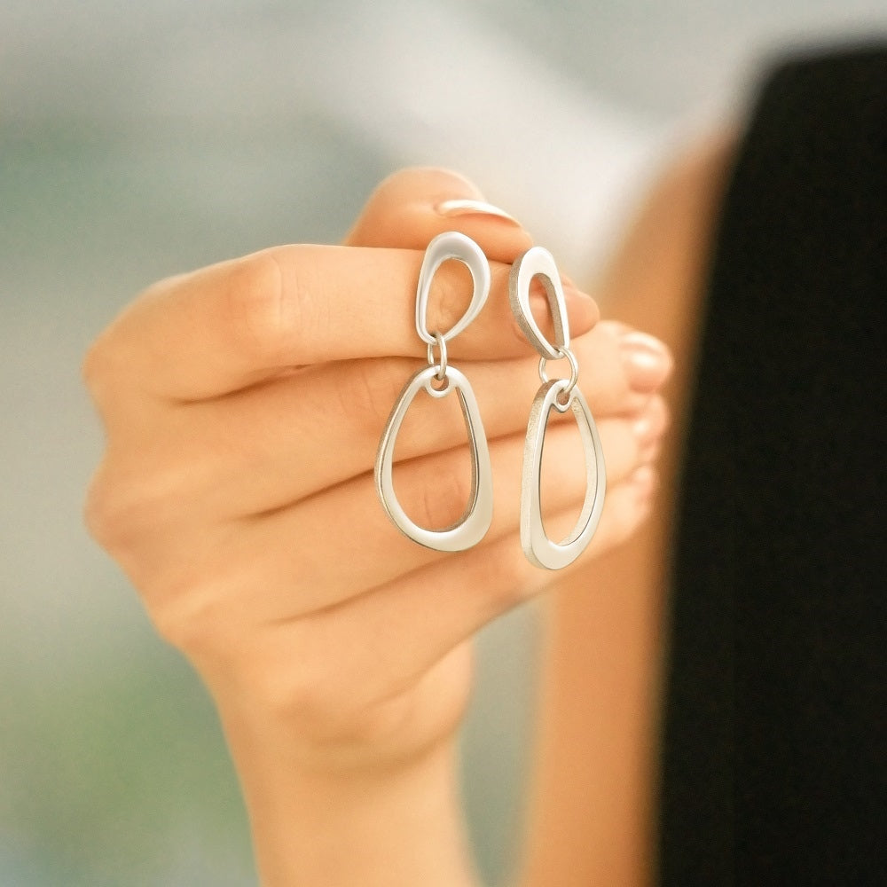 Silver Plated Droplet Earrings