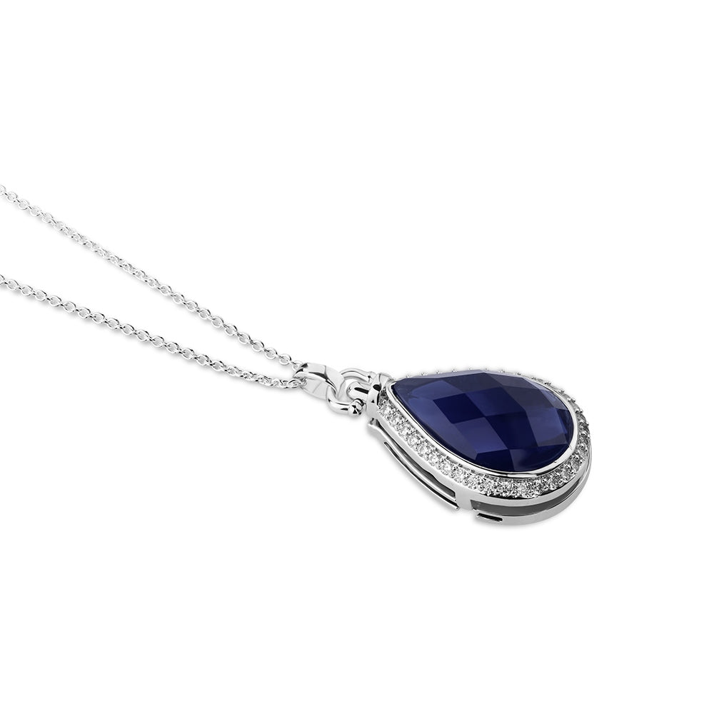 Locket with Sapphire Blue Stone
