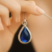 Locket with Sapphire Blue Stone