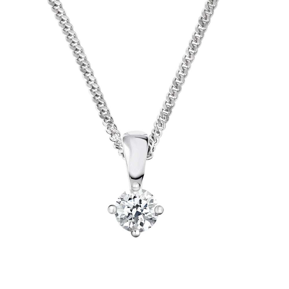 18ct White Gold Diamond Pendant - 0.25ct