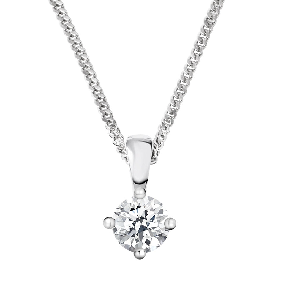 18ct White Gold Diamond Pendant - 0.50ct