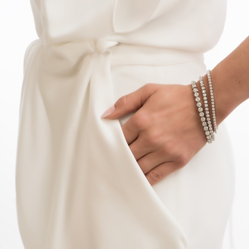 18ct White Gold Diamond Tennis Bracelet - 10.0ct