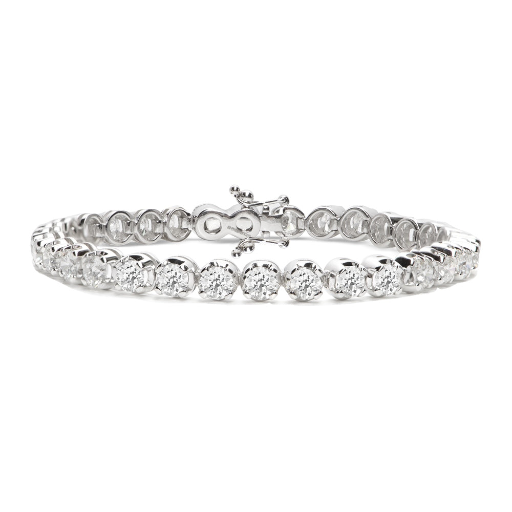 18ct White Gold Diamond Tennis Bracelet - 10.0ct