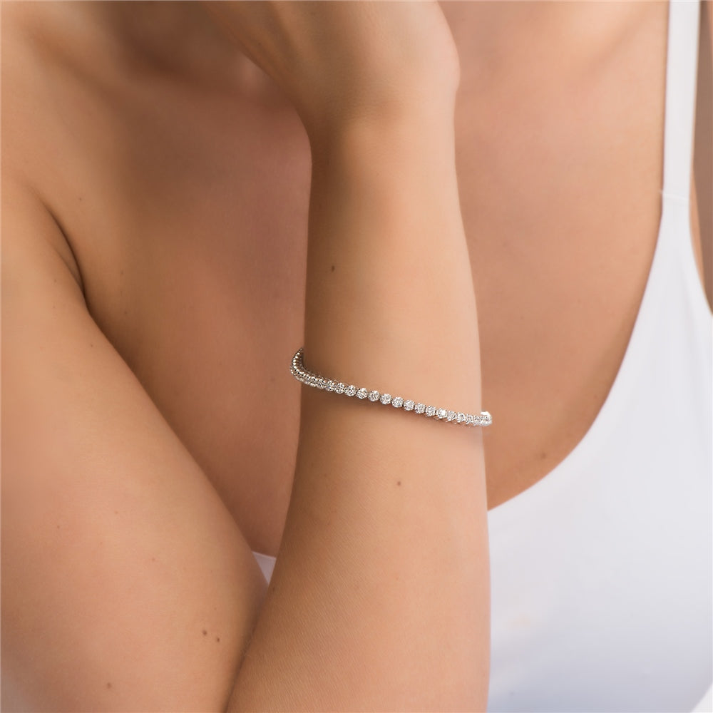 18ct White Gold Diamond Tennis Bracelet - 3.00ct