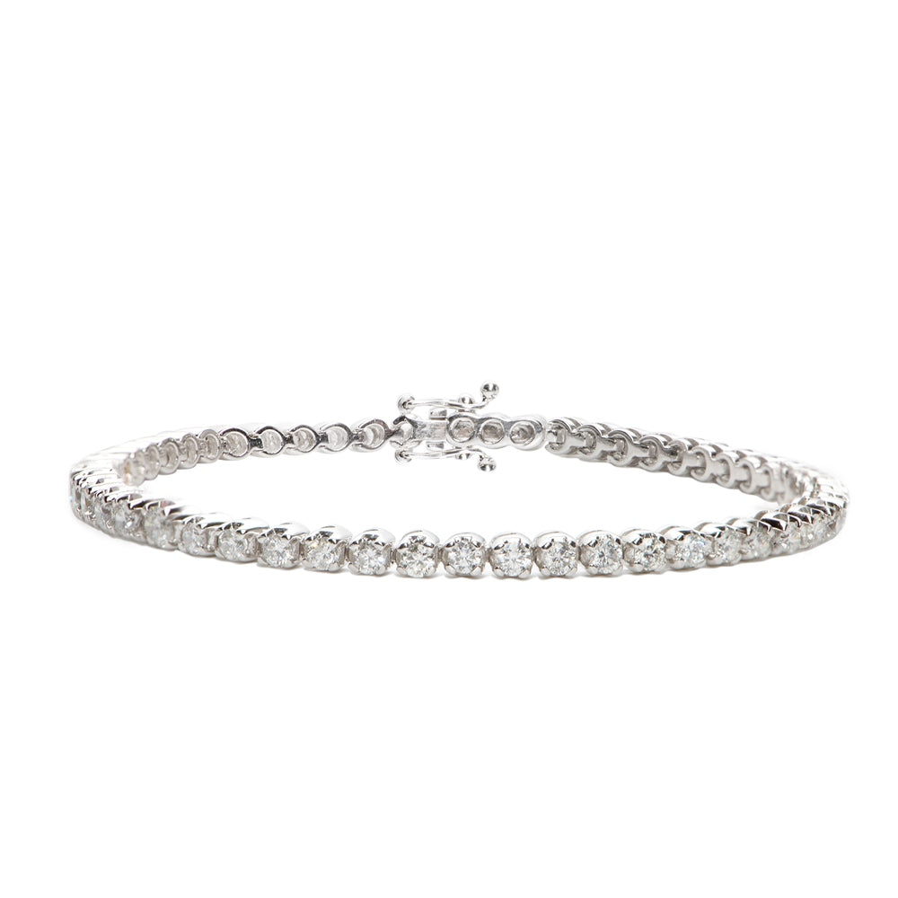 18ct White Gold Diamond Tennis Bracelet 3.00ct