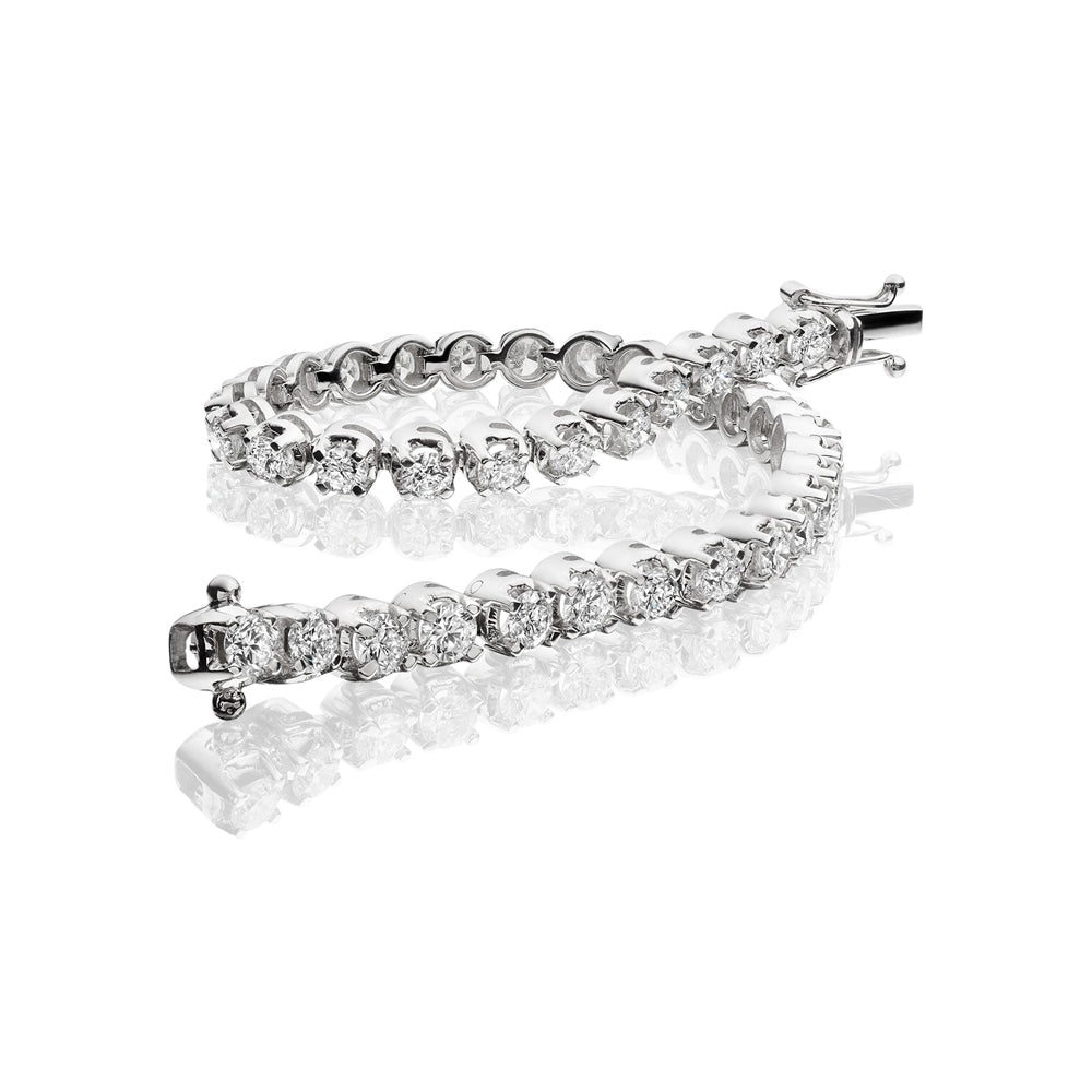 18ct White Gold Diamond Tennis Bracelet 5.00ct