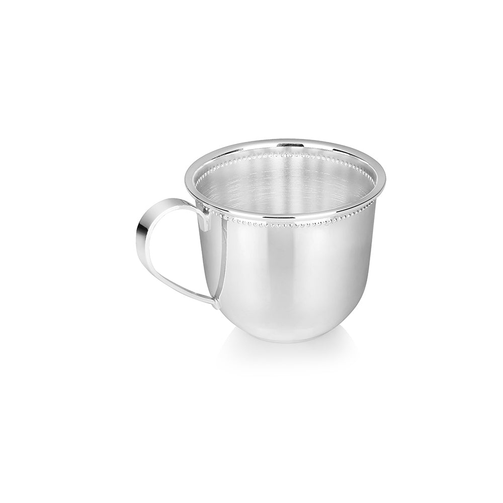 Silver Plated Beaded Christening Cup