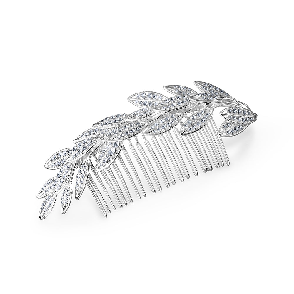 Leaf Hair Accessory with Clear Stones