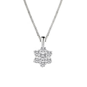 18ct White Gold Daisy Cluster Diamond Pendant