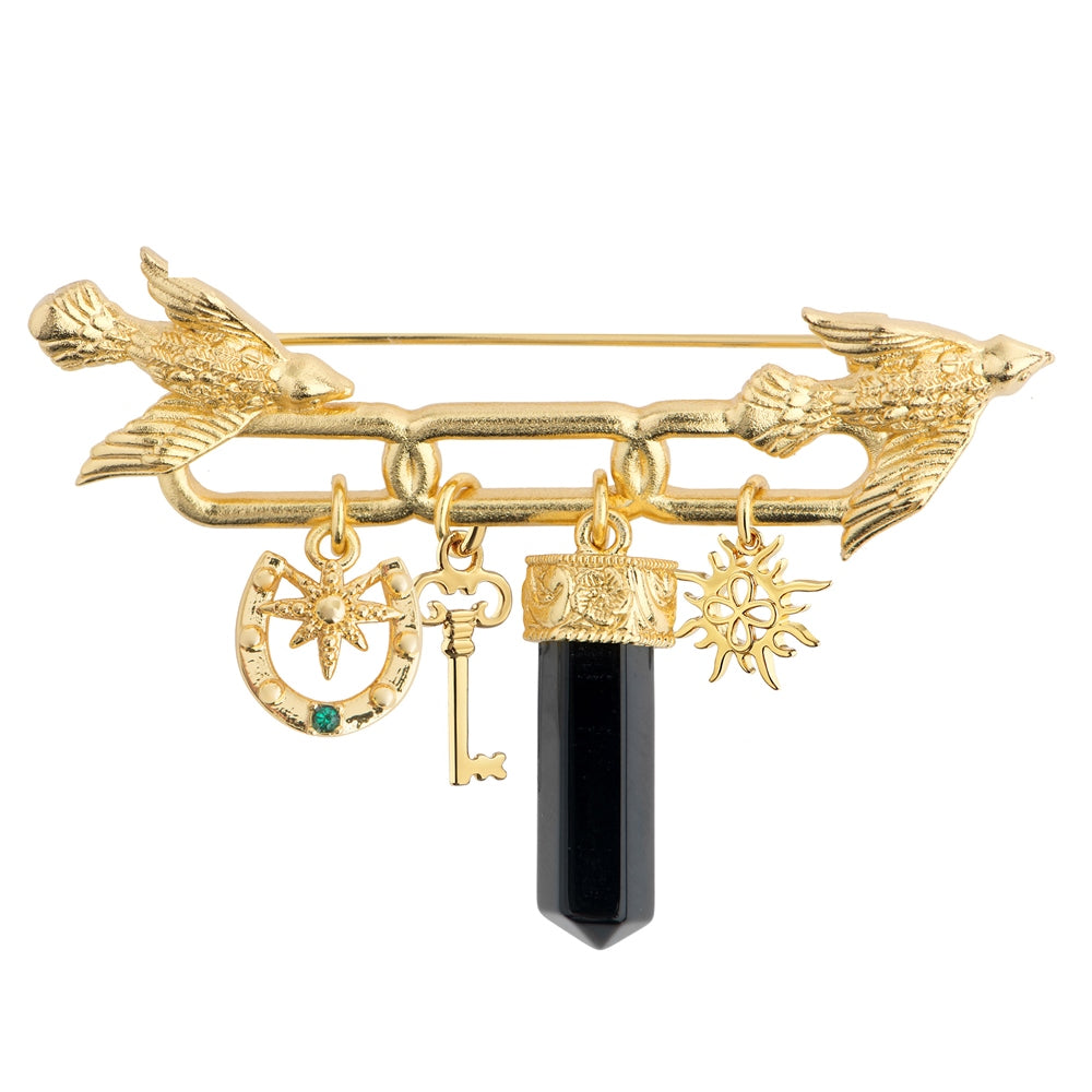 Plated Brooch Birds & Charms