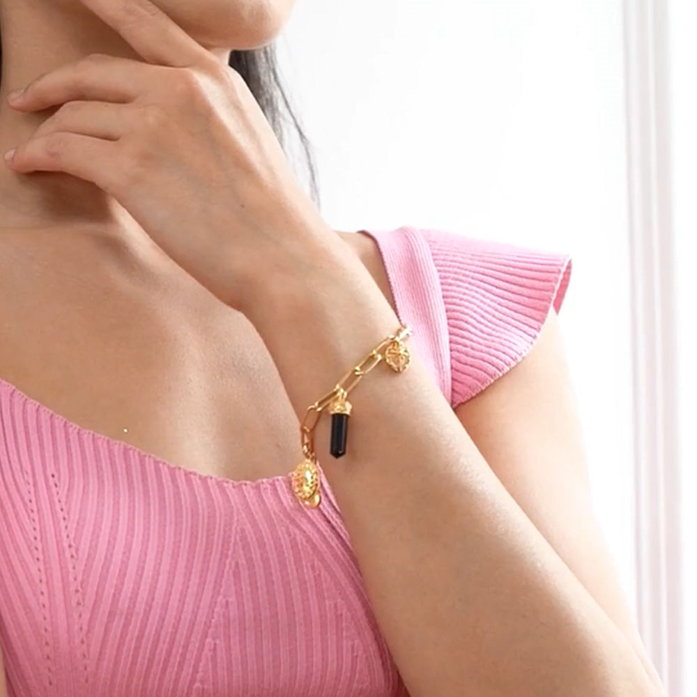 Gold Plated Bracelet with Charms