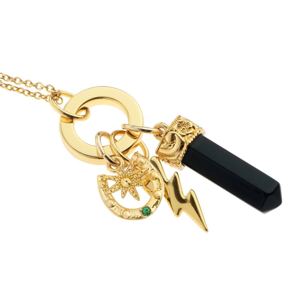 Gold Plated Pendant with Charms