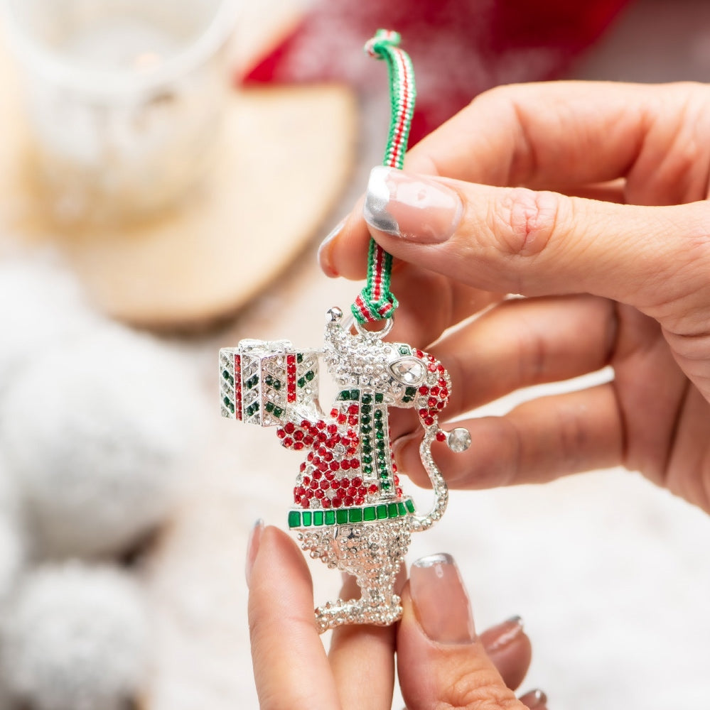 Christmas Mouse with Gift Tree Decoration