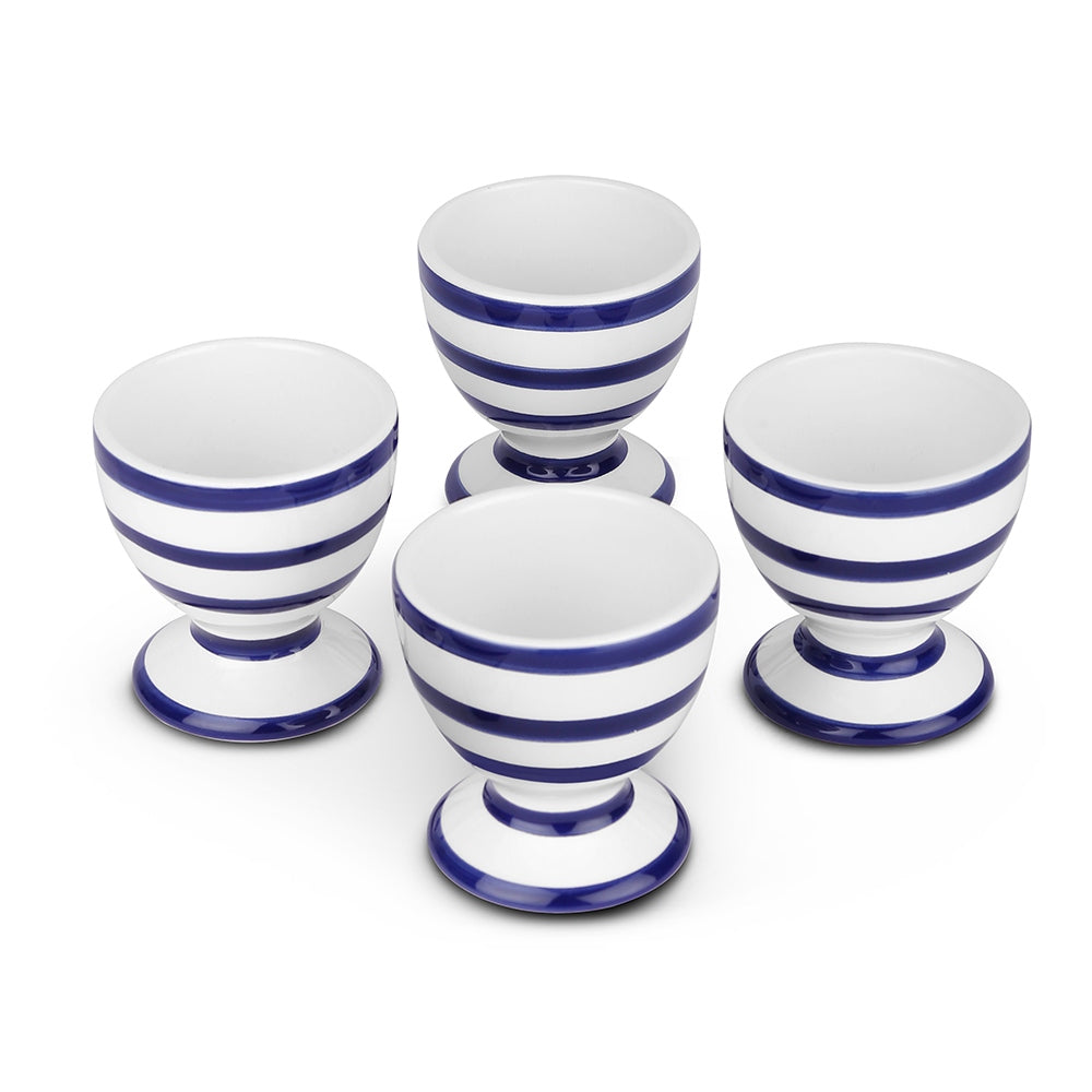 Blue Stripe Egg Cups set of 4