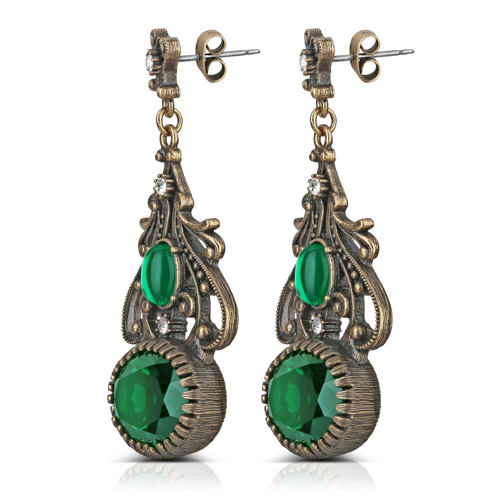 Green Stone FOB Earrings