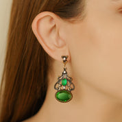 Green Stone FOB Earrings