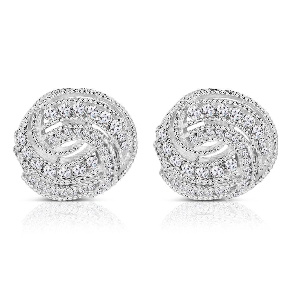 Twist Earrings Clear Stones