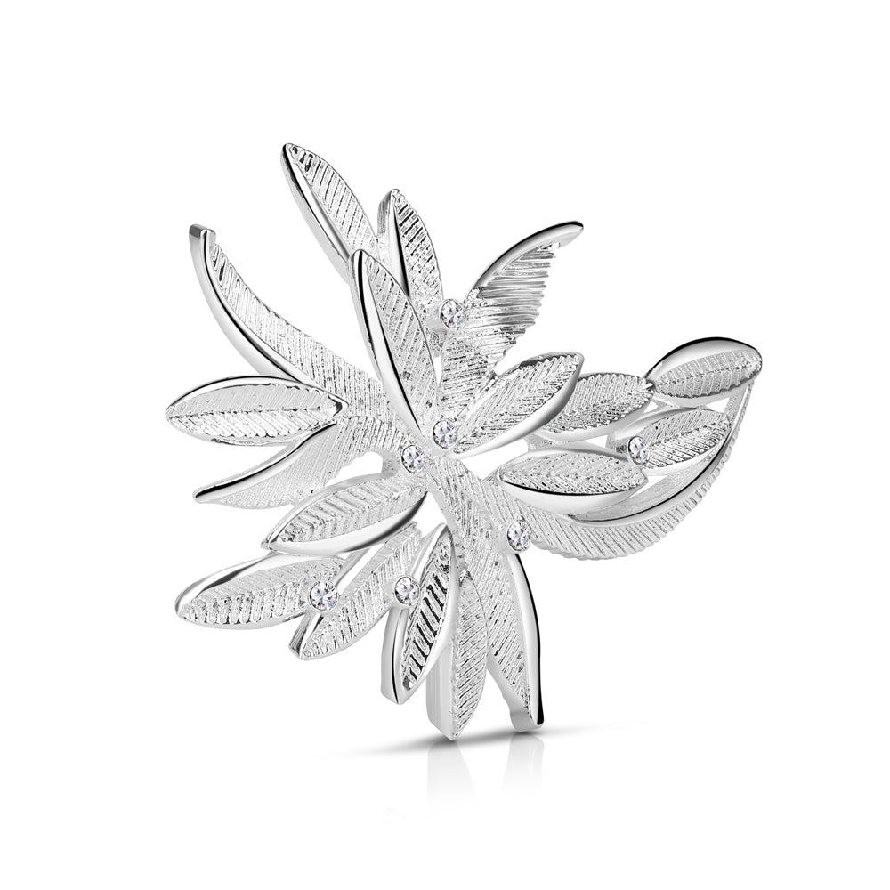 Plated Leaf Brooch