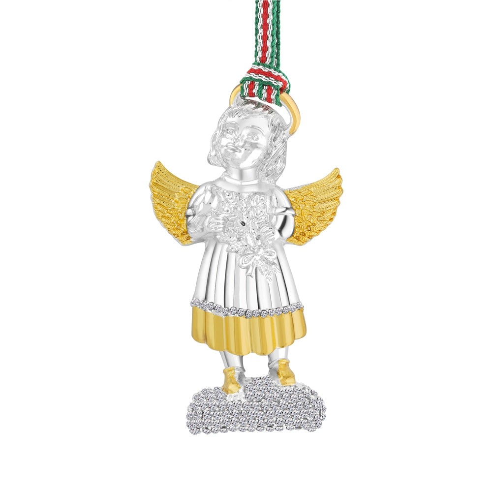 & Silver Plated Christmas Angel Decoration