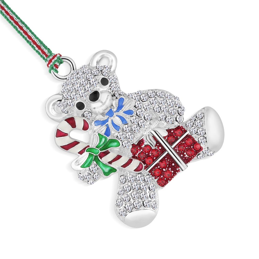 Teddy Bear Candy Cane Christmas Tree Decoration