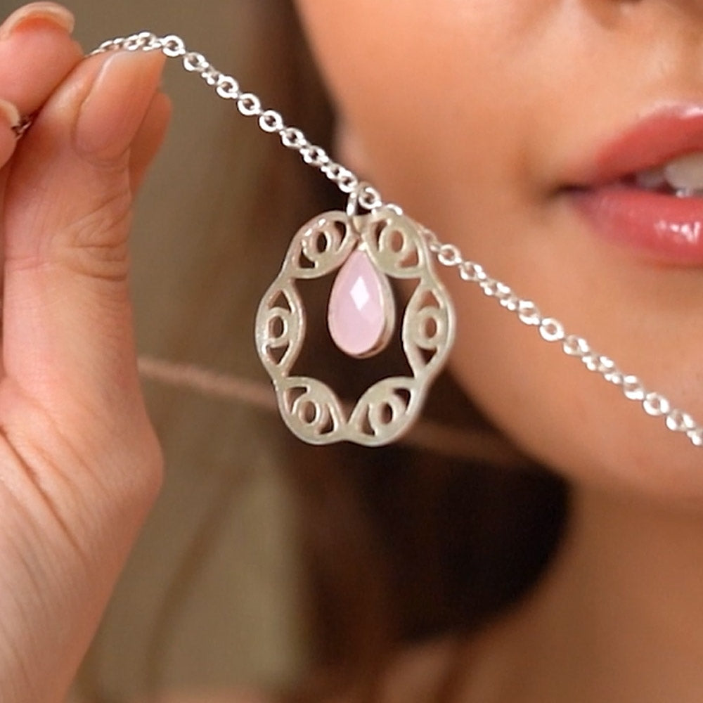 Ariel Pendant with Pink Stone