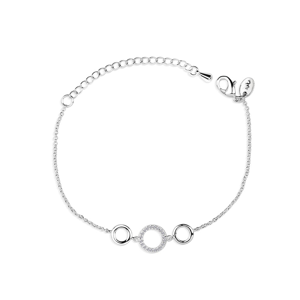 Triple Circular Bracelet Clear Stones