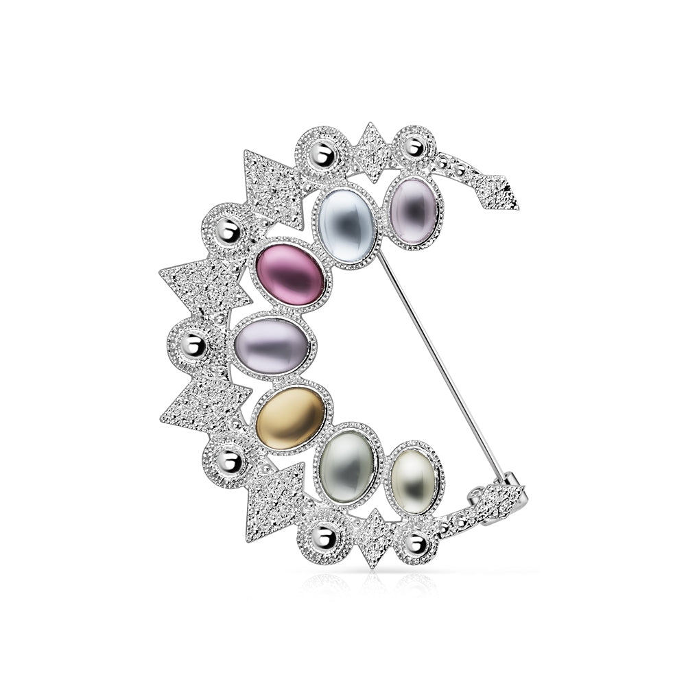 Brooch with Coloured Stones