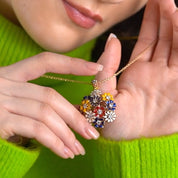 Gold Plated Floral Cluster Pendant