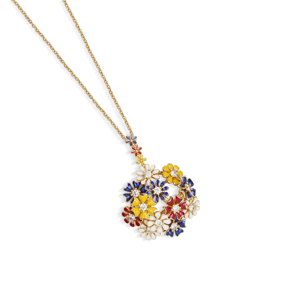 Gold Plated Floral Cluster Pendant