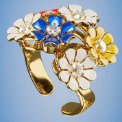 Gold Plated Revolving Cluster Floral Ring