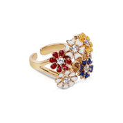 Gold Plated Revolving Cluster Floral Ring