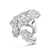Silver Plated Floral Cluster Ring
