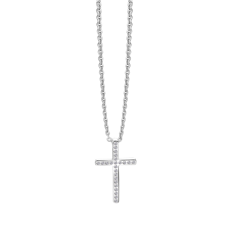 Cross Pendant Clear Stones