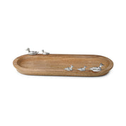 Oval Mango Wood Tray with Ducks Large