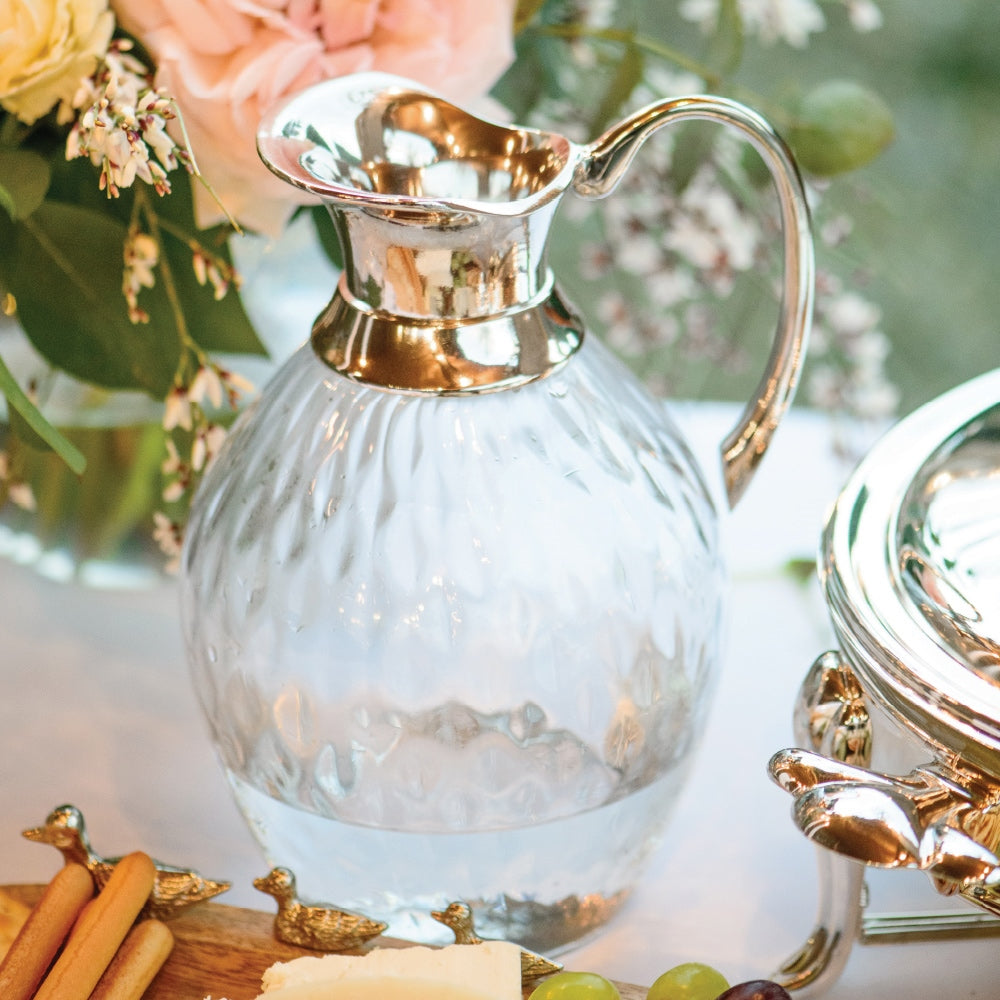 Glass Jug with Metal Handle