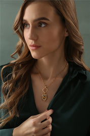 Gold Plated Locket with Topaz Stone