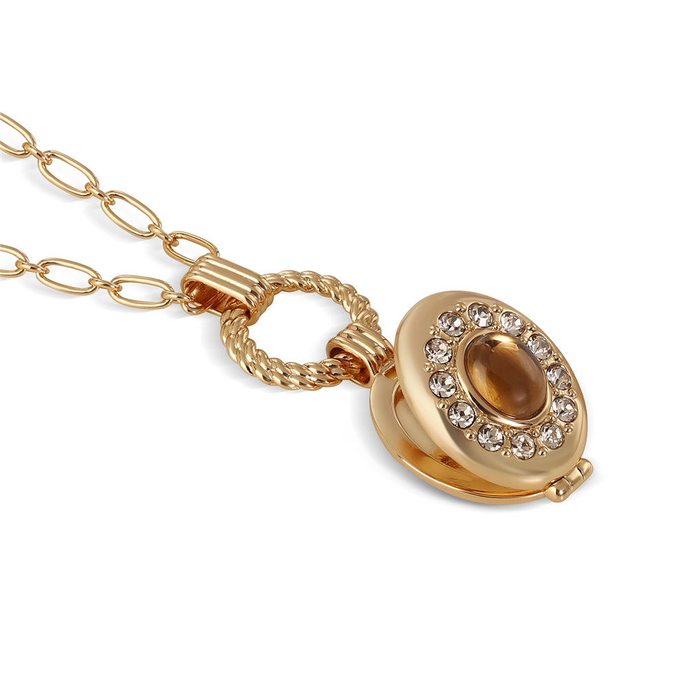 Gold Plated Locket with Topaz Stone