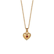 Heart Pendant with Ruby Red Stone